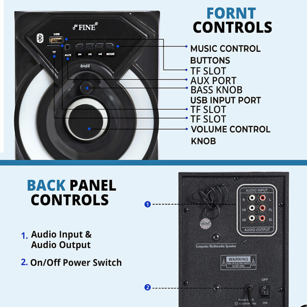 FINE 1401_4.1 Multimedia Home Theatre System with FM/AUX/USB Support & RemoteControl 60 W Bluetooth Home Theatre