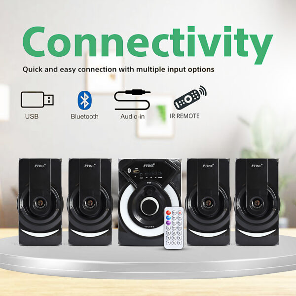 FINE 1401_4.1 Multimedia Home Theatre System with FM/AUX/USB Support & RemoteControl 60 W Bluetooth Home Theatre