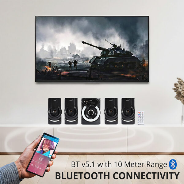 FINE 1401_4.1 Multimedia Home Theatre System with FM/AUX/USB Support & RemoteControl 60 W Bluetooth Home Theatre