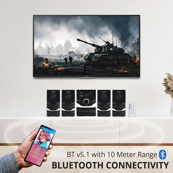 FINE 1402_4.1 Multimedia Home Theatre System with FM/AUX/USB Support & RemoteControl 60 W Bluetooth Home Theatre