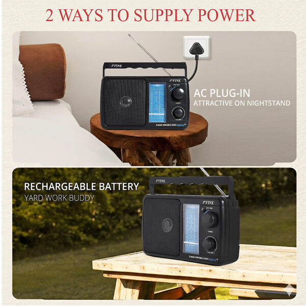 FINE 5 Band Portable Radio FM Radio