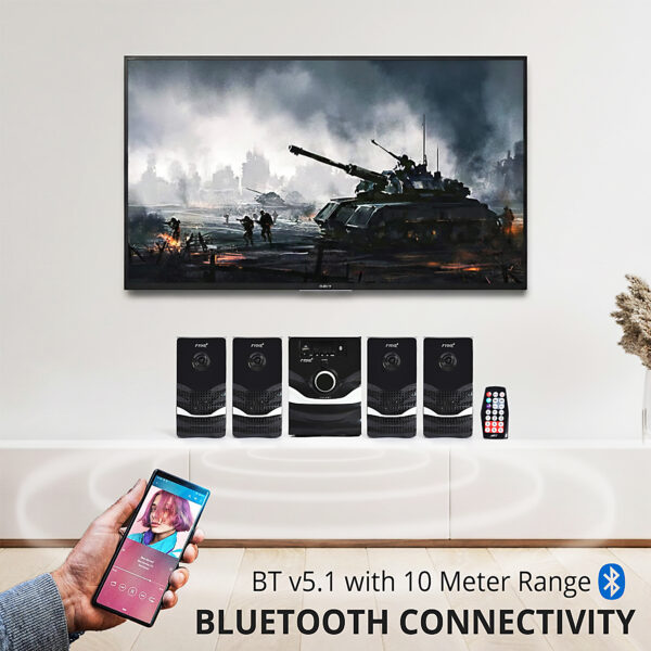 FINE 1403_4.1 Multimedia Home Theatre System with FM/AUX/USB Support & RemoteControl 60 W Bluetooth Home Theatre