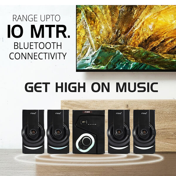 FINE 1402_4.1 Multimedia Home Theatre System with FM/AUX/USB Support & RemoteControl 60 W Bluetooth Home Theatre