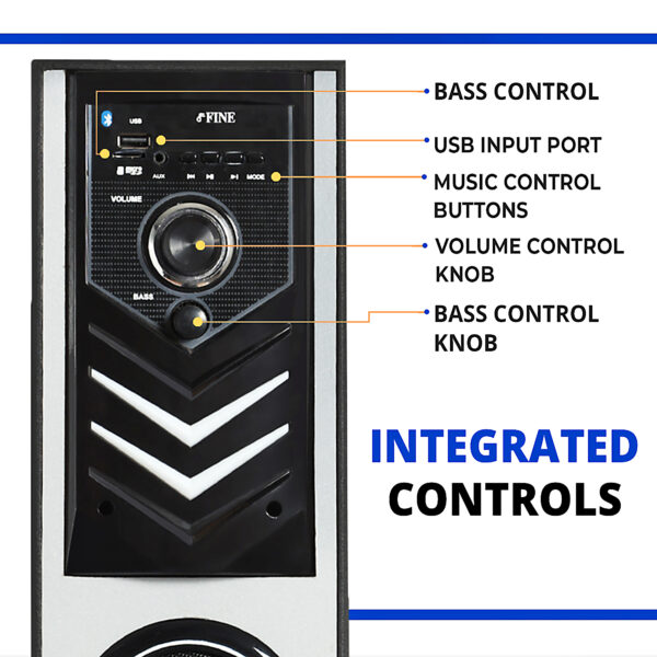 FINE Stra 5 DJ Multimedia Tower Speaker System: Home Theater 48 W Bluetooth Tower Speaker