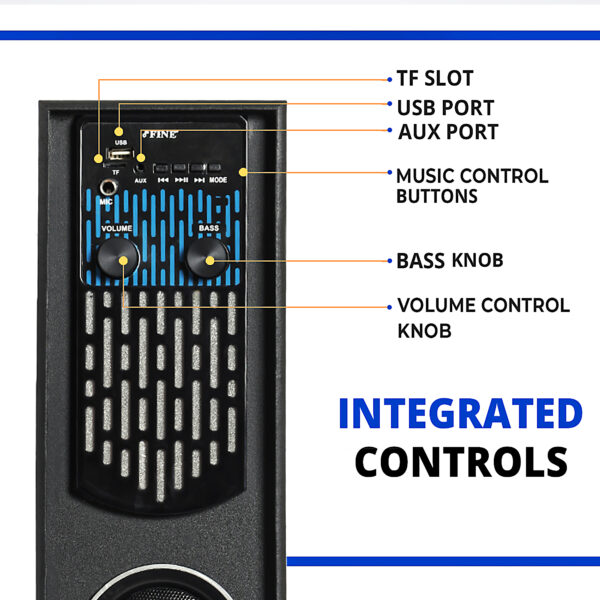 FINE Tower Multimedia 80 W Bluetooth Tower Speaker