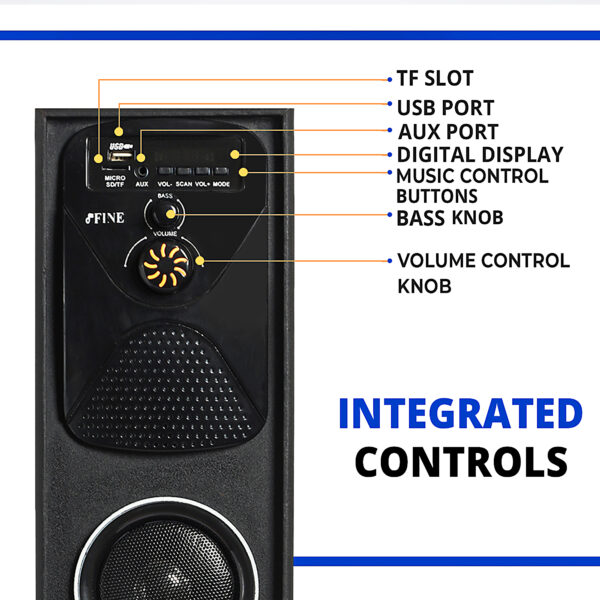 FINE Shooter Tower Multimedia Speaker with Bluetooth, USB, FM AUX 80 W Speaker 80 W Bluetooth Tower Speaker