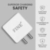 FINE 85 W Supercharge 2 A Wall Charger for Mobile with Detachable Cable
