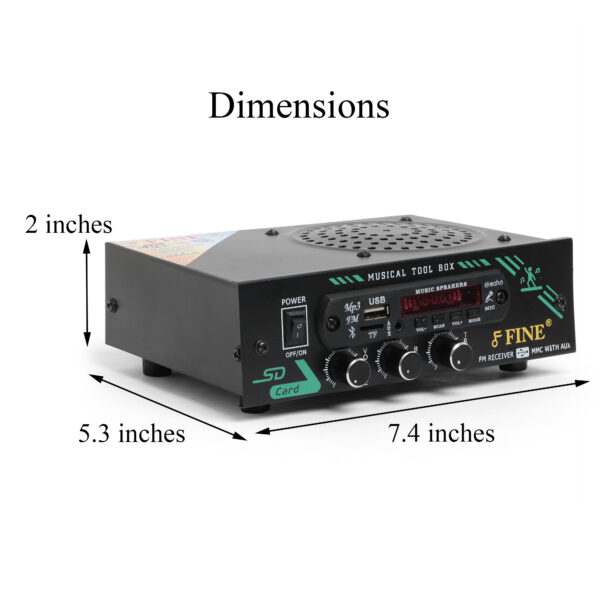 FINE 111 Multimedia Player with Bluetooth,Aux,FM 100W(MAX.) AV Power Amplifier, (Black)
